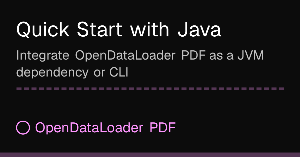 Quick Start with Java | OpenDataLoader PDF